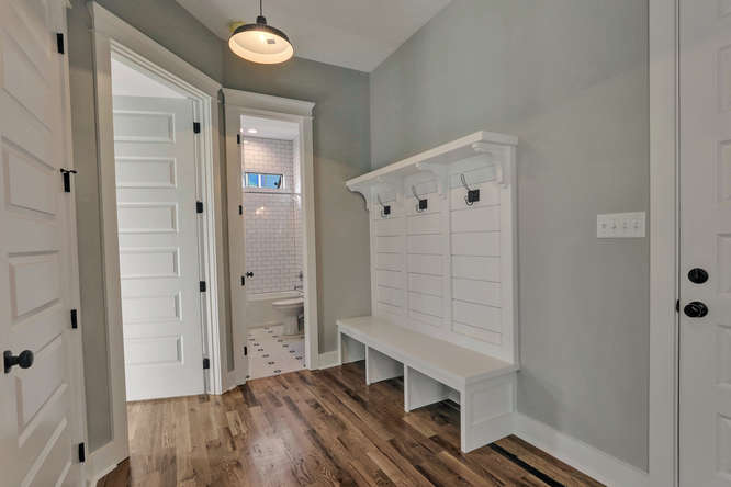 Mudroom with custom lockers