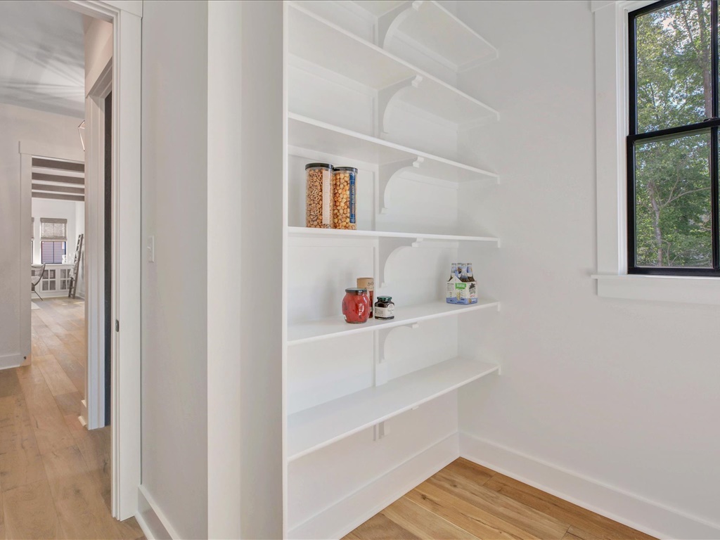 Butler's pantry with open shelving